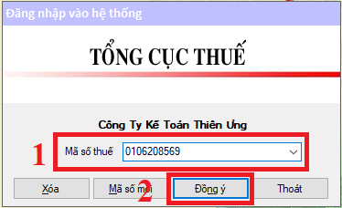 Đăng nhập vào phần mềm HTKK