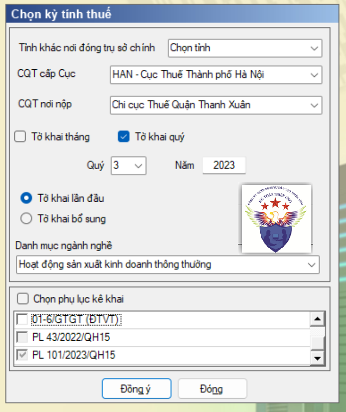 Lựa chọn kỳ kê khai thuế GTGT theo tháng hoặc theo quý Lựa chọn kỳ kê khai thuế GTGT theo tháng hoặc theo quý