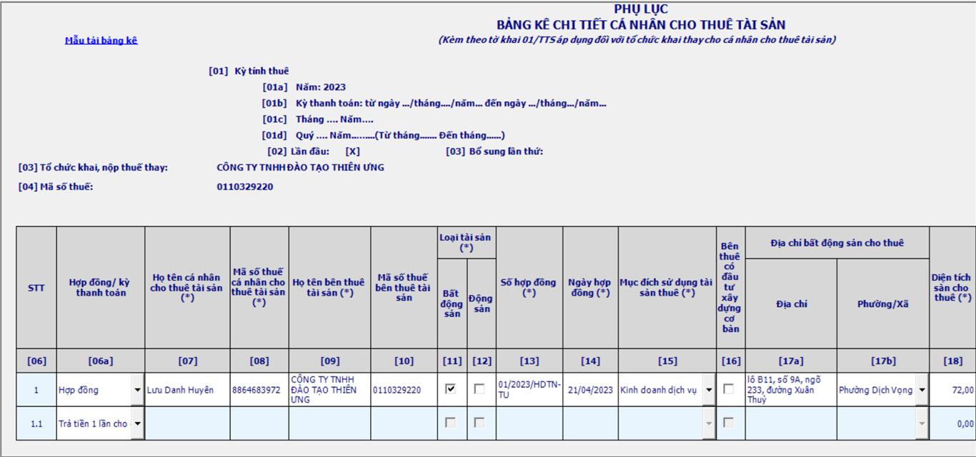 Mẫu 01-2/BK-TTS theo thông tư 40/2021/TT-BTC