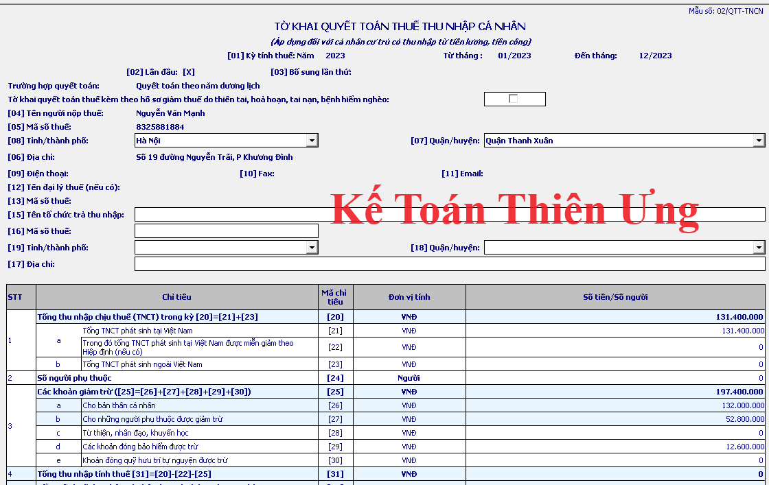 Mẫu tờ khai QTT TNCN Mẫu 02/QTT-TNCN