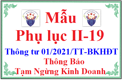 Mẫu Phụ lục II-19 theo Thông tư số 01/2021/TT-BKHĐT