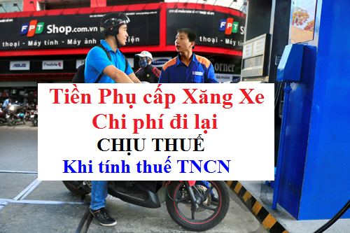 phụ cấp xăng xe tính thuế tncn