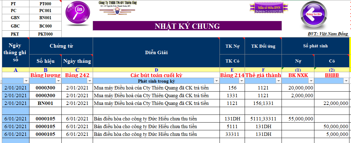 cách hạch toán nghiệp vụ bán hàng trên excel