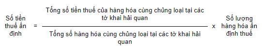 Các tính số tiền thuế ấn định Các tính số tiền thuế ấn định