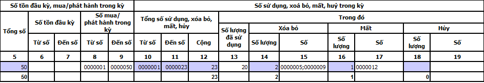 báo cáo tình hình sử dụng hóa đơn