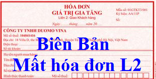 mẫu biên bản xác nhận mất hóa đơn liên 2 đầu vào