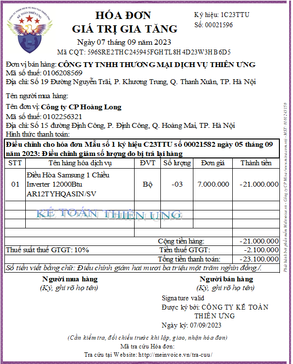 Cách lập hóa đơn hàng bán bị trả lại