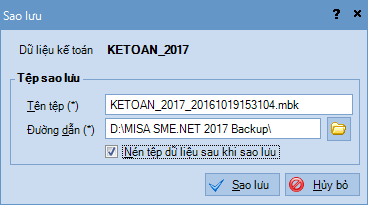 Cách sao lưu dữ liệu trong misa 2017 Cách sao lưu dữ liệu trong misa 2017
