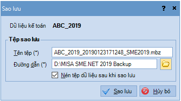 cách sao lưu trong misa