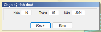 Chọn kỳ tính thuế