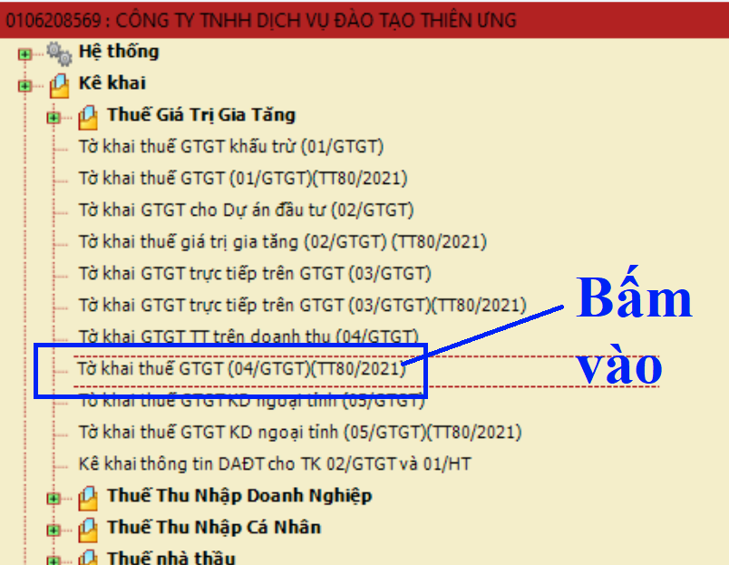 Kê Khai thuế GTGT theo PP trực tiếp