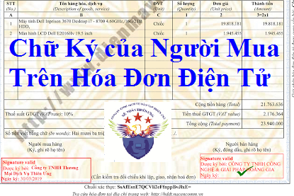 Chữ ký của người mua trên hóa đơn điện tử