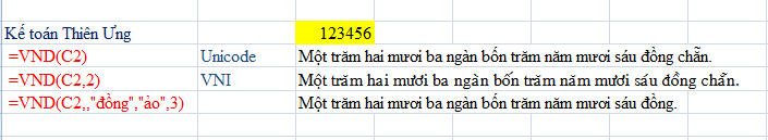 Cách chuyển số thành chữ trong excel5