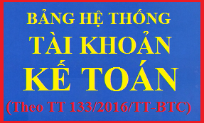 Bảng hệ thống tài khoản kế toán theo thông tư 133