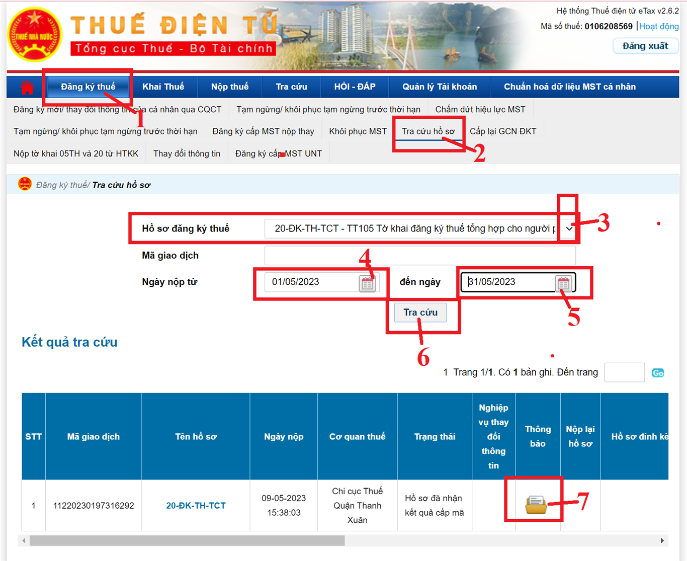 Tra cứu kết quả đăng ký người phụ thuộc