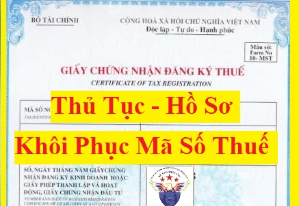 Thủ tục hồ sơ khôi phục MST Thủ tục hồ sơ khôi phục MST