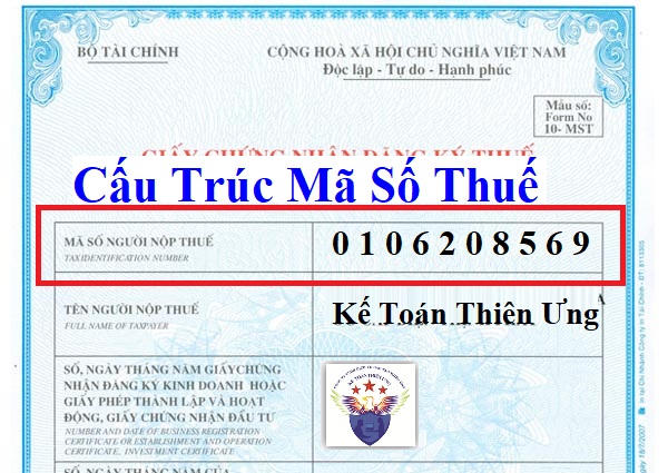 Cấu trúc mã số thuế Cấu trúc mã số thuế