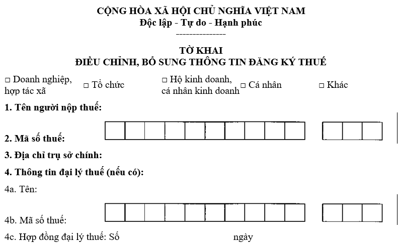 Mẫu 08/MST theo thông tư 105/2020/TT-BTC