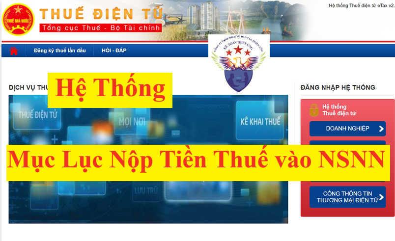 Hệ thống mục lục nộp tiền thuế vào NSNN