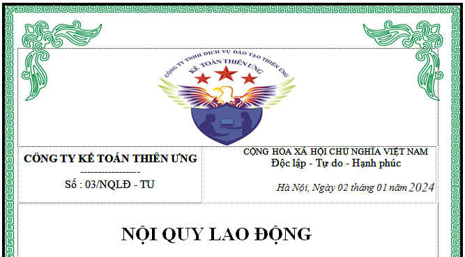 Mẫu nội quy lao động